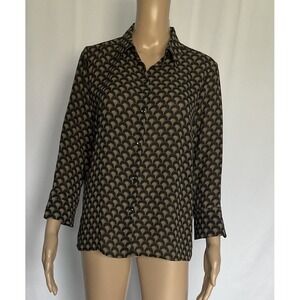 LIZ CLAIBORNE Women's Long Sleeve  Button Down Blouse  Petite Size M